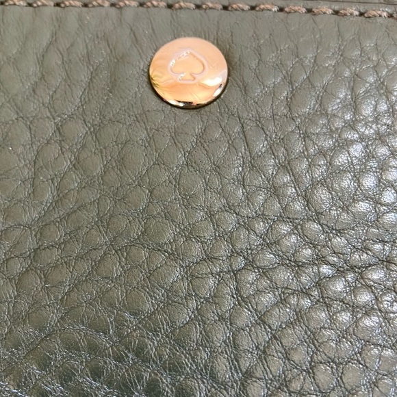 Kate Spade Lola Avenue Green Olive Army Leather Satchel Bag - Picture 5 of 9